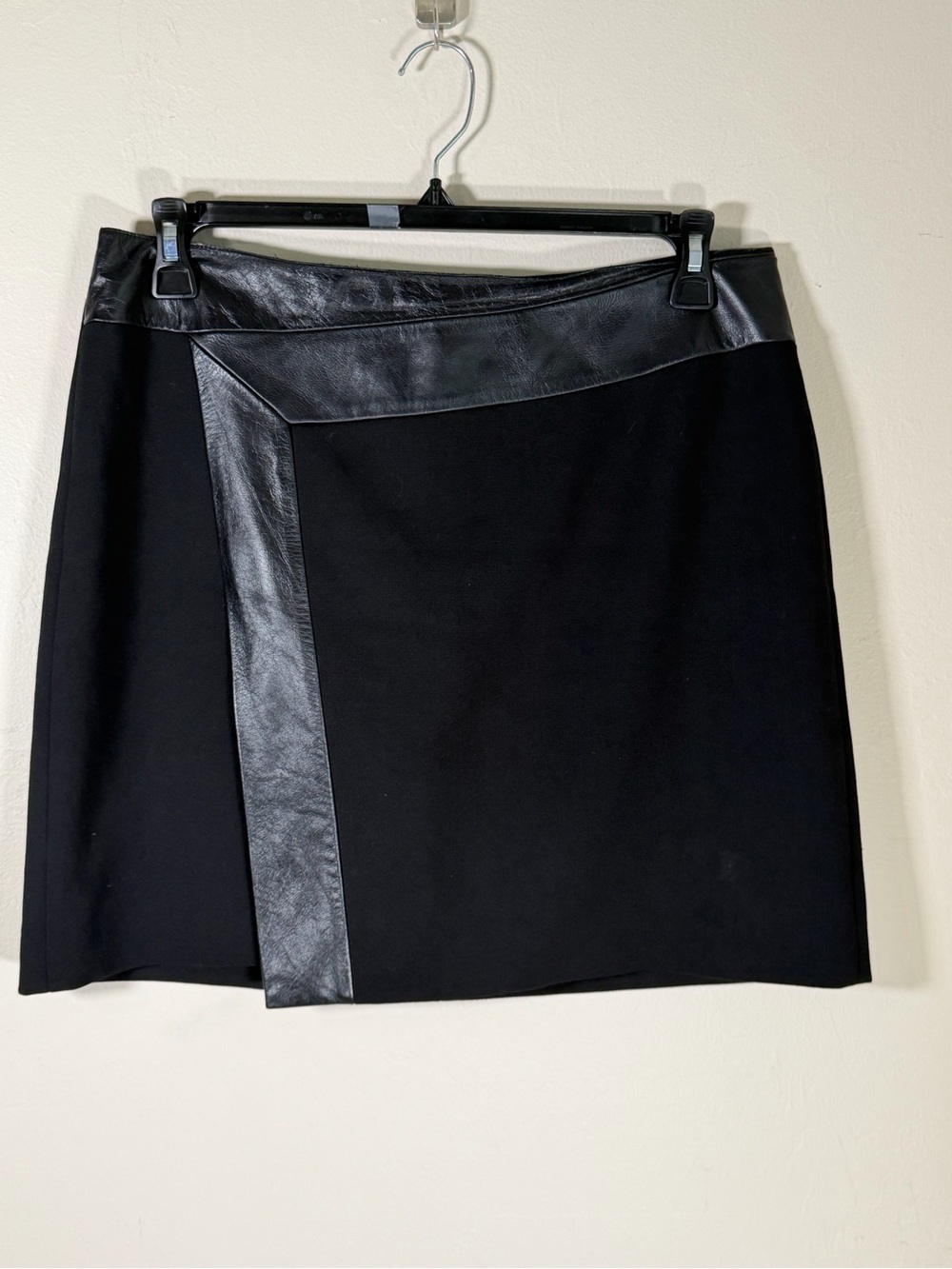Ted Baker Black Mini Skirt with Faux Leather Trim